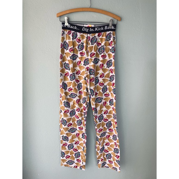 🦞3/$30🦞 Frito Lay | Y2k 2002 Tostitos “Dig In. Kick Back.” Chips Lounge Pants - Picture 2 of 9